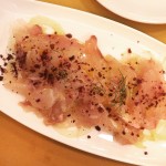 Ombrina, marinated in orange with shaved fennel